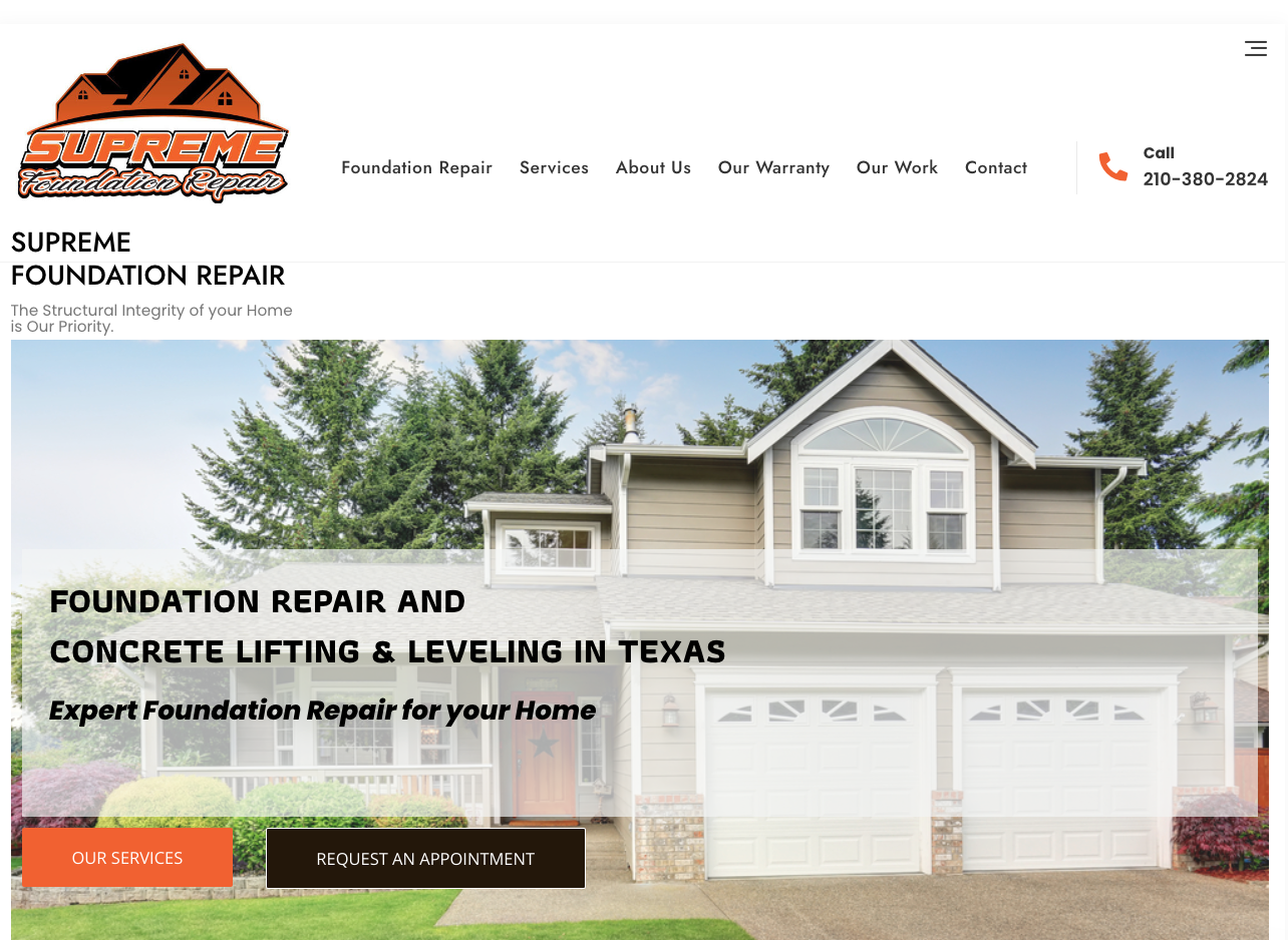 Foundation Repair website build